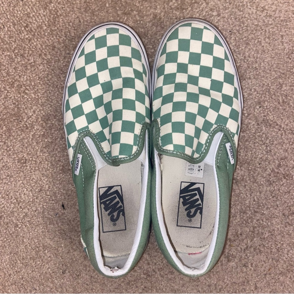 Green Checkered Vans